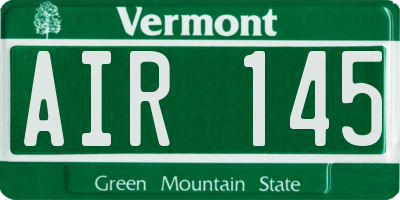 VT license plate AIR145