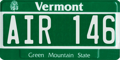 VT license plate AIR146