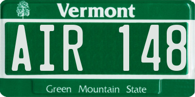 VT license plate AIR148