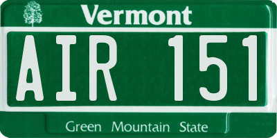 VT license plate AIR151