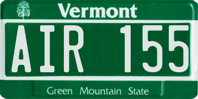 VT license plate AIR155