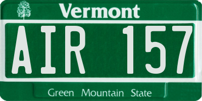 VT license plate AIR157