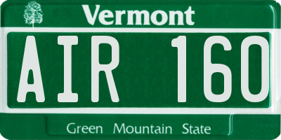 VT license plate AIR160