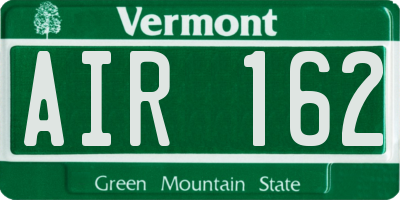 VT license plate AIR162