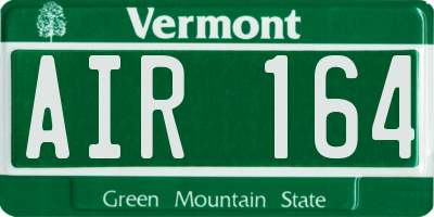 VT license plate AIR164