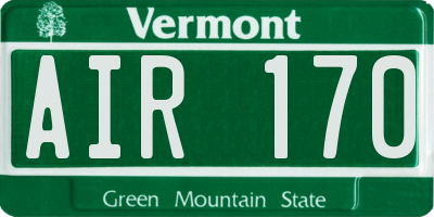 VT license plate AIR170