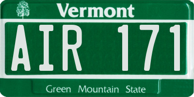 VT license plate AIR171