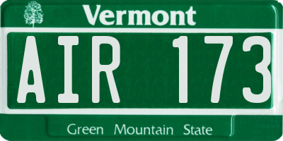 VT license plate AIR173