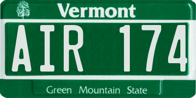 VT license plate AIR174