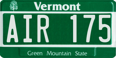 VT license plate AIR175