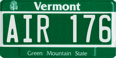 VT license plate AIR176