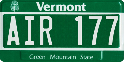 VT license plate AIR177