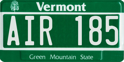 VT license plate AIR185