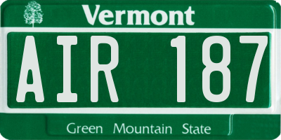 VT license plate AIR187