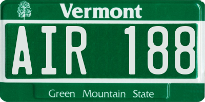 VT license plate AIR188