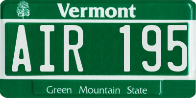 VT license plate AIR195