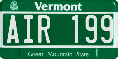 VT license plate AIR199