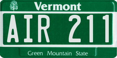 VT license plate AIR211