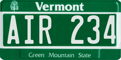 VT license plate AIR234