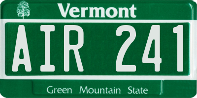 VT license plate AIR241