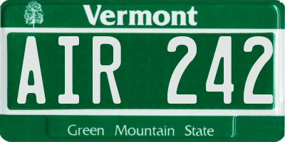 VT license plate AIR242