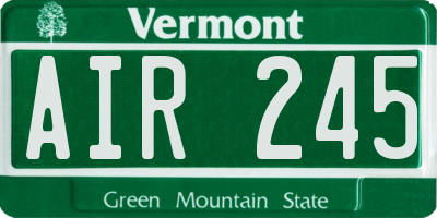 VT license plate AIR245