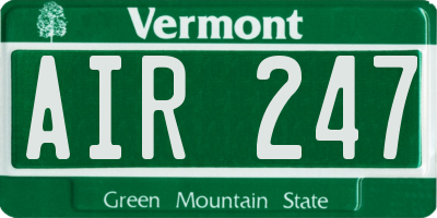 VT license plate AIR247