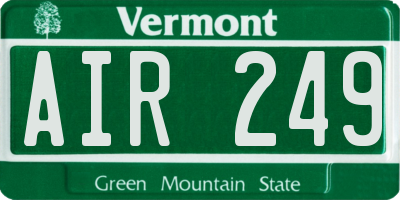 VT license plate AIR249