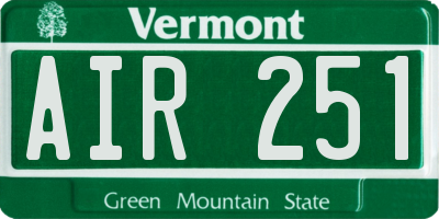 VT license plate AIR251