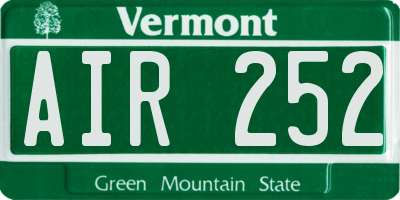 VT license plate AIR252