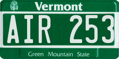 VT license plate AIR253