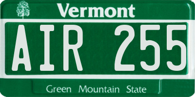 VT license plate AIR255