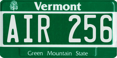 VT license plate AIR256