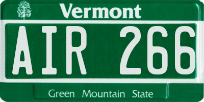 VT license plate AIR266