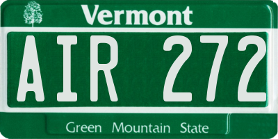 VT license plate AIR272