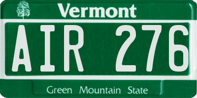 VT license plate AIR276