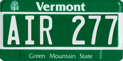 VT license plate AIR277