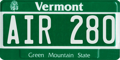 VT license plate AIR280