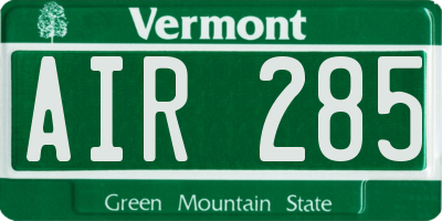 VT license plate AIR285