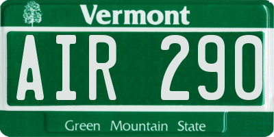 VT license plate AIR290