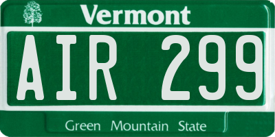 VT license plate AIR299