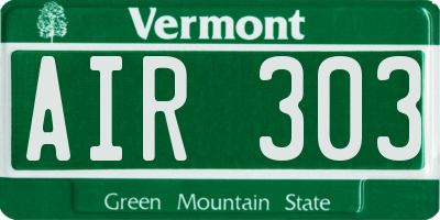 VT license plate AIR303