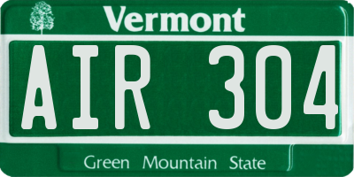 VT license plate AIR304