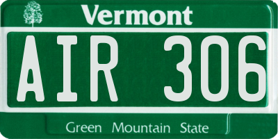 VT license plate AIR306