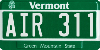VT license plate AIR311