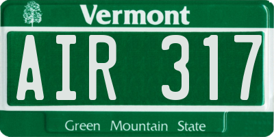 VT license plate AIR317
