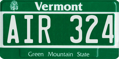 VT license plate AIR324