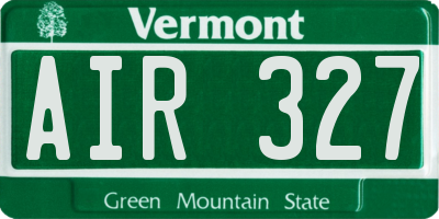 VT license plate AIR327