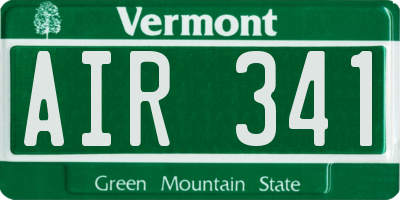 VT license plate AIR341