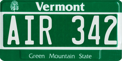 VT license plate AIR342